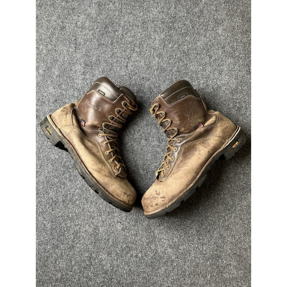 Mens Work Boots Danner Quarry USA 8" Brown Gore-Tex Vibram, Size US 14
